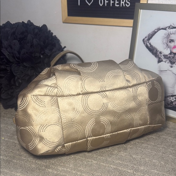 Coach Tan Hobo Shoulder Bag with Textured Fabric - Picture 9 of 12